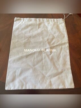 Manolo Blahnik Light Grey Drawstring Shoe Bag